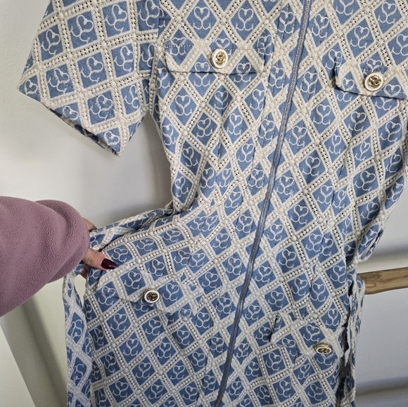 Blue and White Patterned Dress - Picture 7 of 7